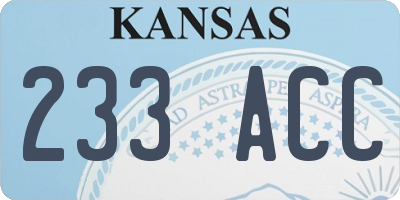 KS license plate 233ACC