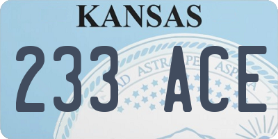 KS license plate 233ACE
