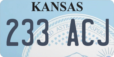 KS license plate 233ACJ
