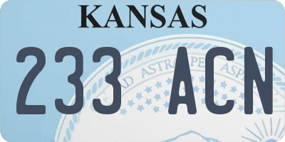KS license plate 233ACN