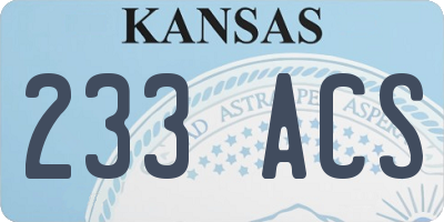 KS license plate 233ACS