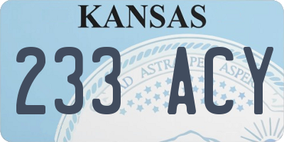 KS license plate 233ACY
