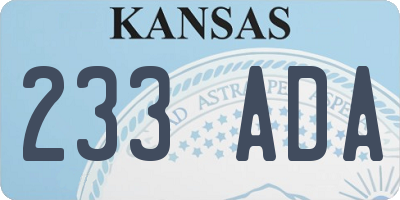 KS license plate 233ADA
