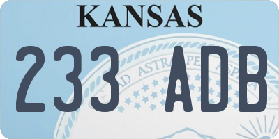 KS license plate 233ADB