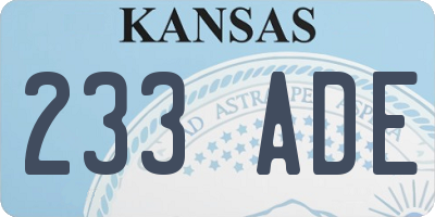 KS license plate 233ADE