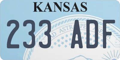 KS license plate 233ADF