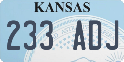 KS license plate 233ADJ