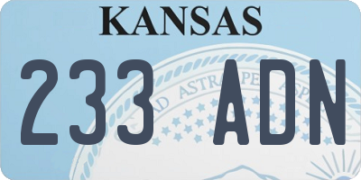 KS license plate 233ADN