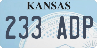 KS license plate 233ADP