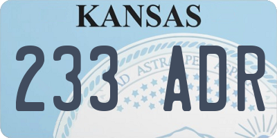 KS license plate 233ADR