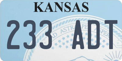 KS license plate 233ADT