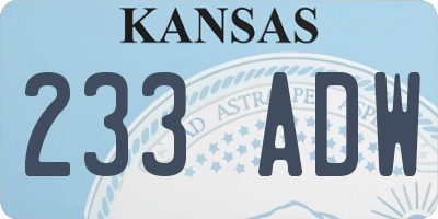 KS license plate 233ADW