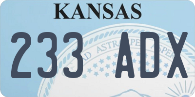 KS license plate 233ADX