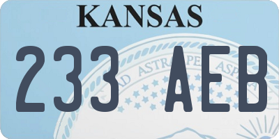 KS license plate 233AEB