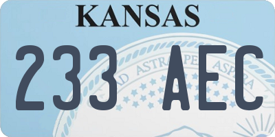KS license plate 233AEC