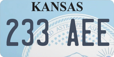 KS license plate 233AEE