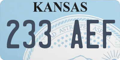 KS license plate 233AEF
