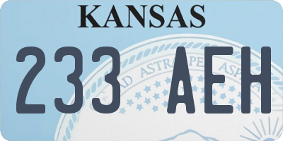 KS license plate 233AEH