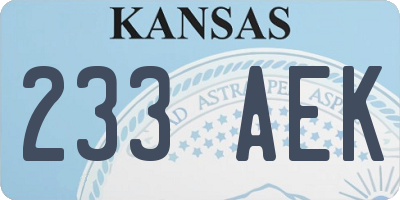 KS license plate 233AEK