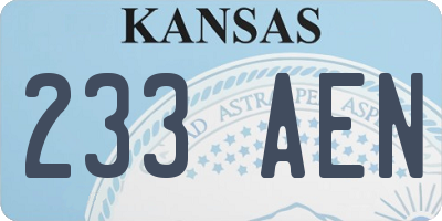 KS license plate 233AEN