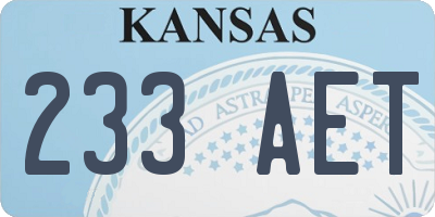 KS license plate 233AET