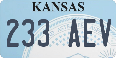KS license plate 233AEV