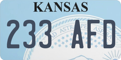 KS license plate 233AFD