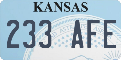 KS license plate 233AFE