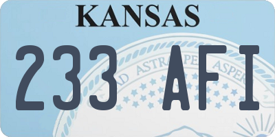 KS license plate 233AFI