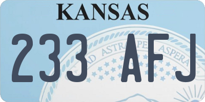 KS license plate 233AFJ