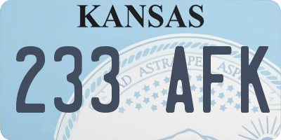 KS license plate 233AFK