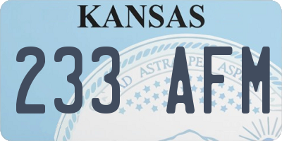 KS license plate 233AFM
