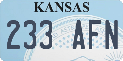 KS license plate 233AFN