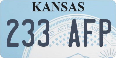 KS license plate 233AFP