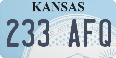 KS license plate 233AFQ