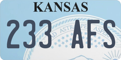 KS license plate 233AFS