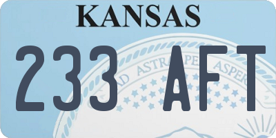 KS license plate 233AFT