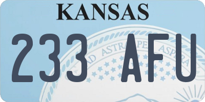 KS license plate 233AFU