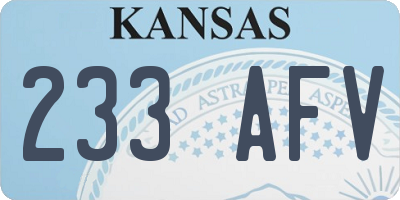 KS license plate 233AFV