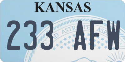 KS license plate 233AFW