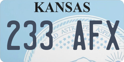 KS license plate 233AFX