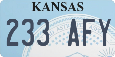 KS license plate 233AFY