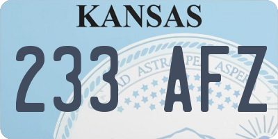 KS license plate 233AFZ