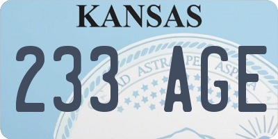 KS license plate 233AGE