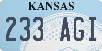KS license plate 233AGI