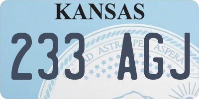 KS license plate 233AGJ