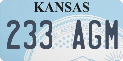 KS license plate 233AGM