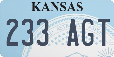 KS license plate 233AGT