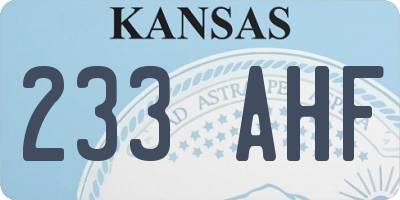 KS license plate 233AHF