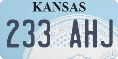 KS license plate 233AHJ